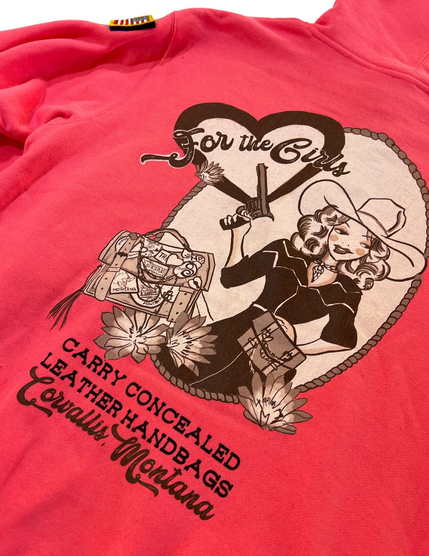 "For the Girls" Pink Sweatshirt Size Large