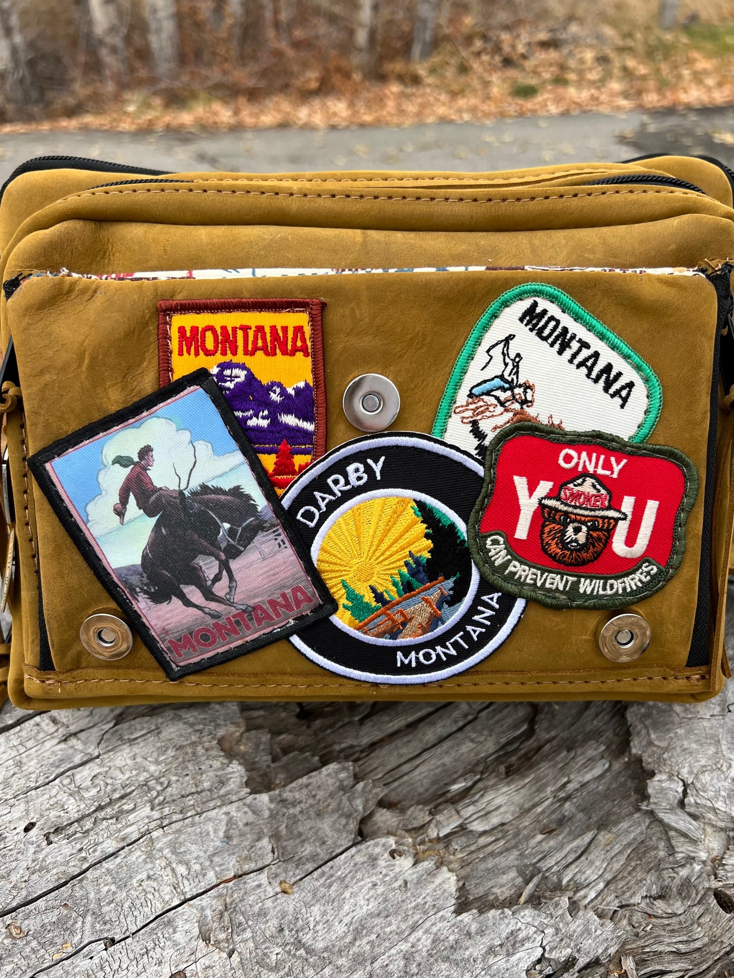 Montana Patch and Pin Leather Carry Concealed Bag Large
