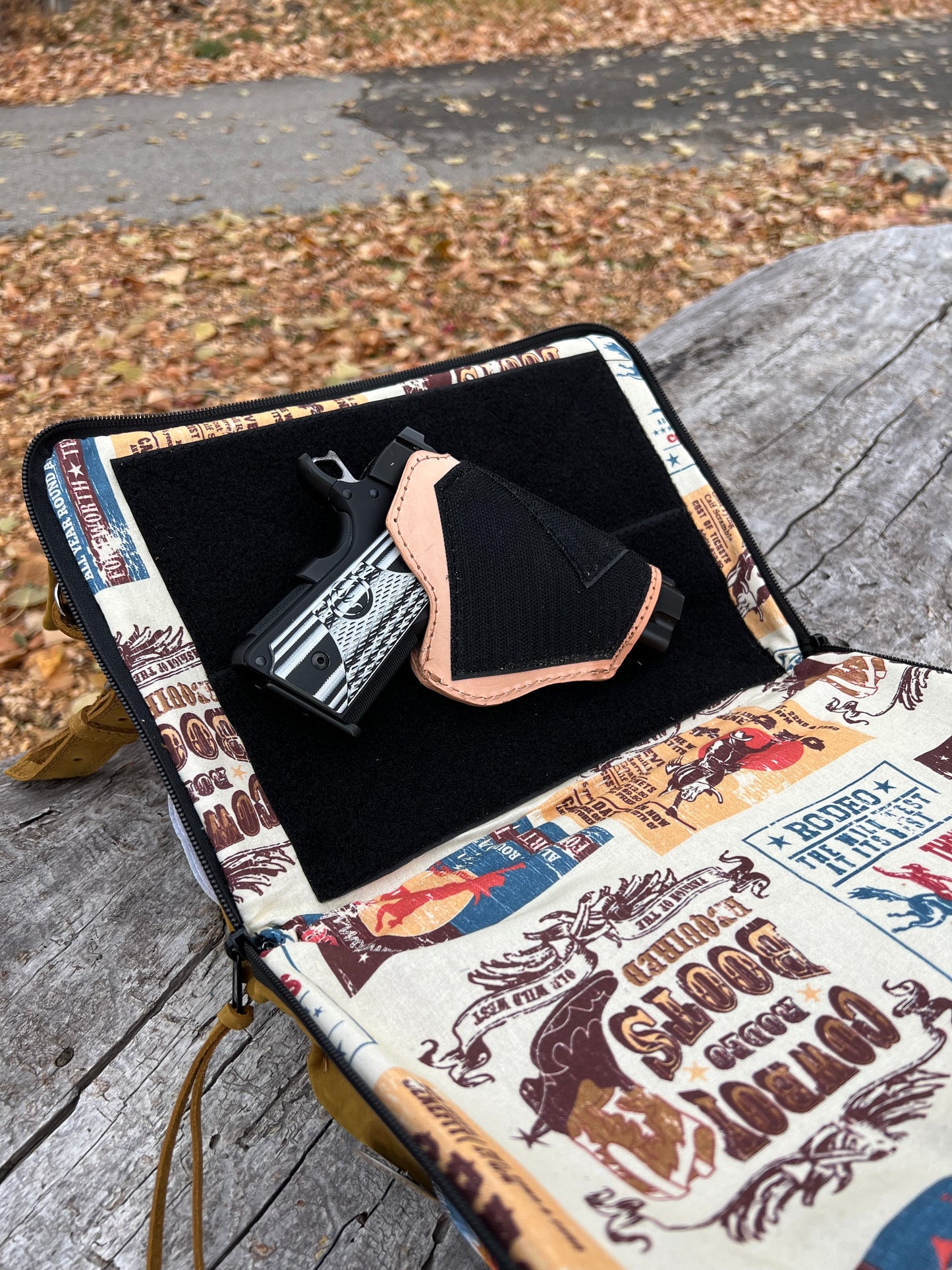 Montana Patch and Pin Leather Carry Concealed Bag Large