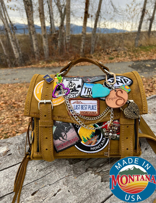 Montana Patch and Pin Leather Carry Concealed Bag Large